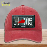 Kentucky Home State Outline Novelty License Plate Hat Unconstructed Cotton / Red