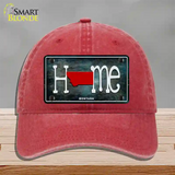 Montana Home State Outline Novelty License Plate Hat Unconstructed Cotton / Red