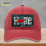 Tennessee Home State Outline Novelty License Plate Hat Unconstructed Cotton / Red