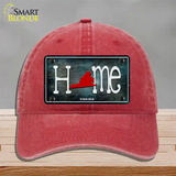 Virginia Home State Outline Novelty License Plate Hat Unconstructed Cotton / Red