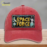 Space Force Novelty License Plate Hat Unconstructed Cotton / Red