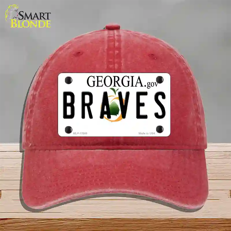 Georgia Braves Novelty License Plate Hat Unconstructed Cotton / Red