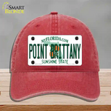 Florida Point Brittany Novelty License Plate Hat Unconstructed Cotton / Red