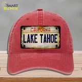 California Lake Tahoe Novelty License Plate Hat Unconstructed Cotton / Red