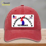 Korean Conflict Veteran Novelty License Plate Hat Unconstructed Cotton / Red