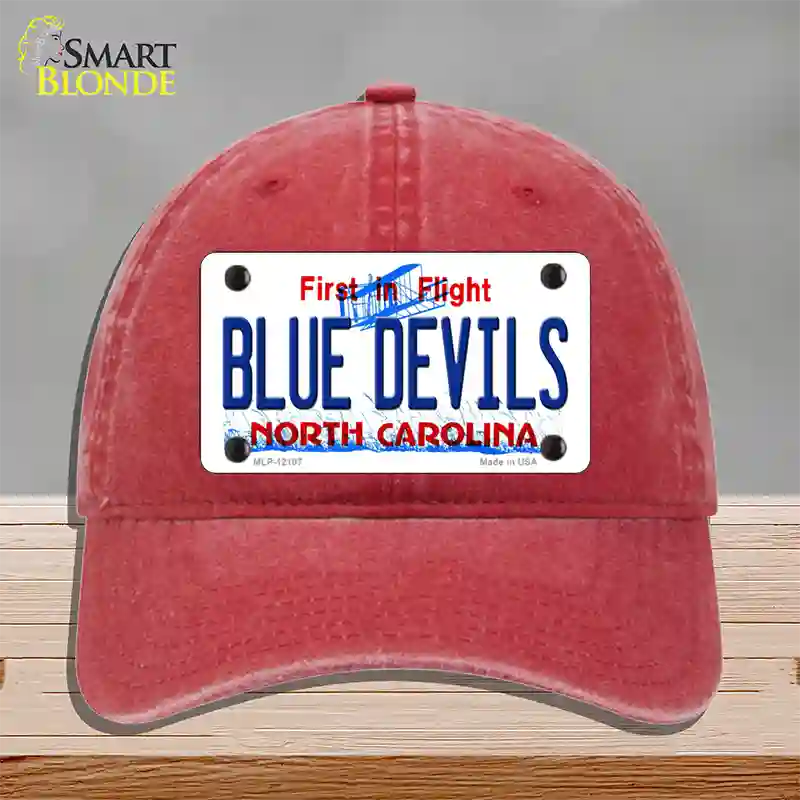 Blue Devils North Carolina State Novelty License Plate Hat Unconstructed Cotton / Red