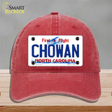 Chowan North Carolina State Novelty License Plate Hat Unconstructed Cotton / Red