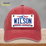 Wilson North Carolina Flight Novelty License Plate Hat Unconstructed Cotton / Red