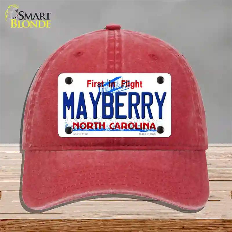 Mayberry North Carolina State Novelty License Plate Hat Unconstructed Cotton / Red