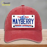 Mayberry North Carolina State Novelty License Plate Hat Unconstructed Cotton / Red