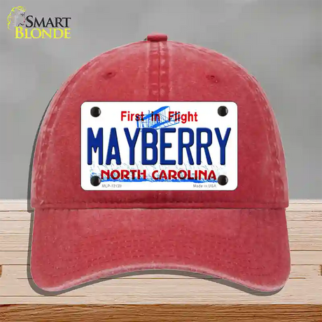 Mayberry North Carolina State Novelty License Plate Hat Unconstructed Cotton / Red