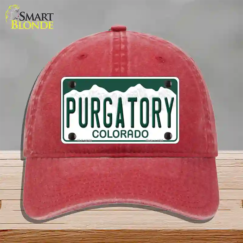 Purgatory Colorado Novelty License Plate Hat Unconstructed Cotton / Red