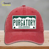 Purgatory Colorado Novelty License Plate Hat Unconstructed Cotton / Red