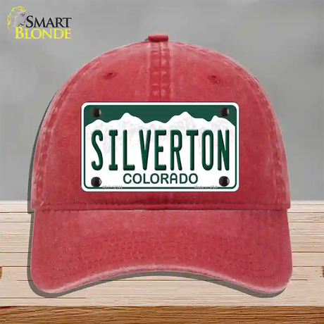 Silverton Colorado Novelty License Plate Hat Unconstructed Cotton / Red