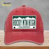 Rocky Mountain High Colorado Novelty License Plate Hat Unconstructed Cotton / Red