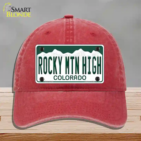 Rocky Mountain High Colorado Novelty License Plate Hat Unconstructed Cotton / Red