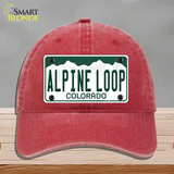 Alpine Loop Colorado Novelty License Plate Hat Unconstructed Cotton / Red