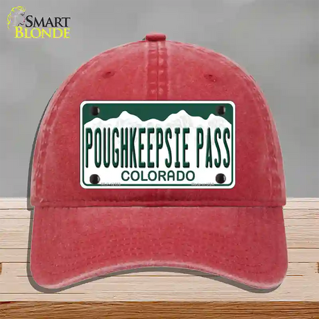 Poughkeepsie Pass Colorado Novelty License Plate Hat Unconstructed Cotton / Red