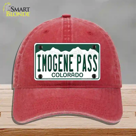 Imogene Pass Colorado Novelty License Plate Hat Unconstructed Cotton / Red