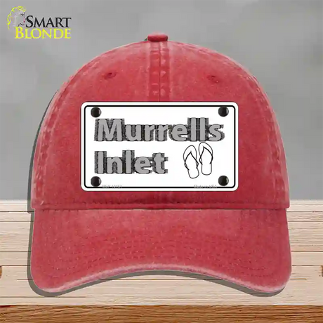 Murrells Inlet SC Novelty License Plate Hat Unconstructed Cotton / Red