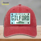 Gilford New Hampshire Novelty License Plate Hat Unconstructed Cotton / Red