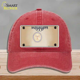 Mississippi Great Seal Blank Novelty License Plate Hat Unconstructed Cotton / Red