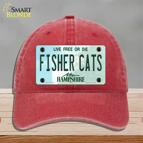 Fisher Cats New Hampshire Novelty License Plate Hat Unconstructed Cotton / Red