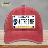 Notre Dame Indiana Novelty License Plate Hat Unconstructed Cotton / Red