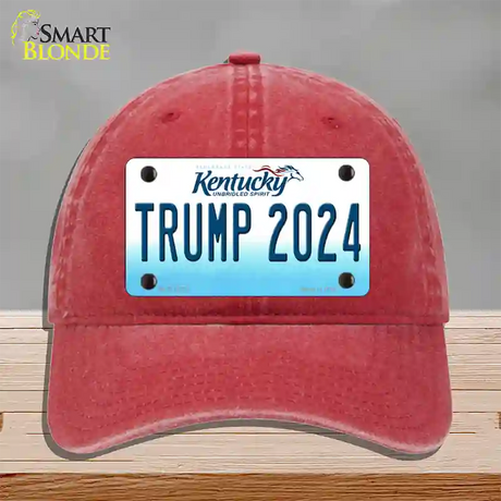 Trump 2024 Kentucky Novelty License Plate Hat Unconstructed Cotton / Red