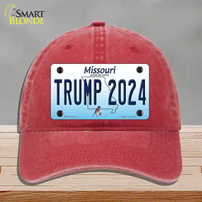 Trump 2024 Missouri Novelty License Plate Hat Unconstructed Cotton / Red