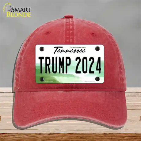 Trump 2024 Tennessee Novelty License Plate Hat Unconstructed Cotton / Red