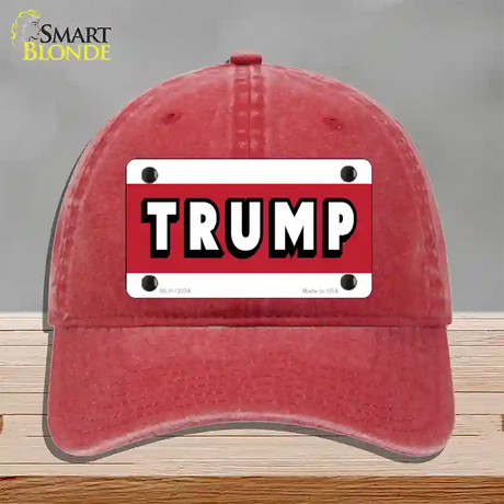 Trump Novelty License Plate Hat Unconstructed Cotton / Red