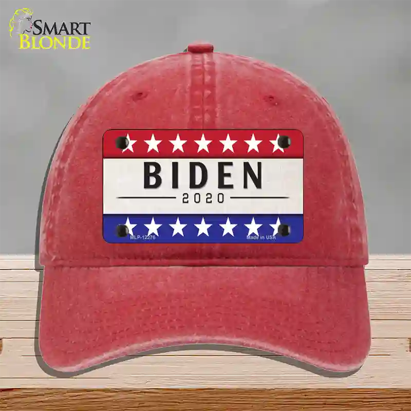 Joe Biden 2020 Novelty License Plate Hat Unconstructed Cotton / Red