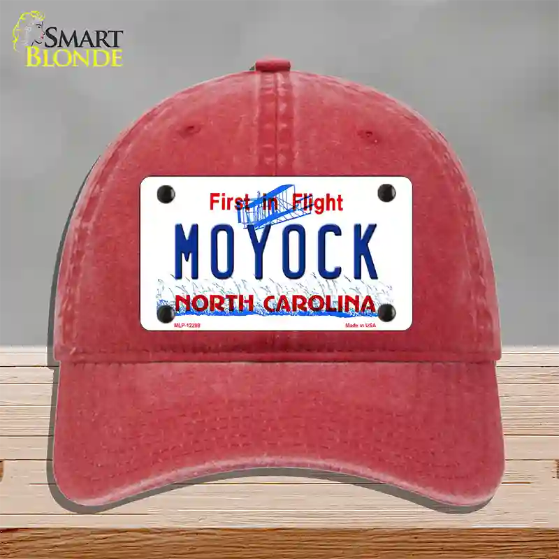 Moyock North Carolina Novelty License Plate Hat Unconstructed Cotton / Red