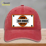 Genuine Beer Drinker Novelty License Plate Hat Unconstructed Cotton / Red