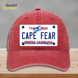 North Carolina Cape Fear Novelty License Plate Hat Unconstructed Cotton / Red