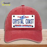 North Carolina Crystal Coast Novelty License Plate Hat Unconstructed Cotton / Red