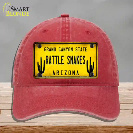 Arizona Rattle Snakes Novelty License Plate Hat Unconstructed Cotton / Red