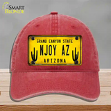 Arizona NJOY AZ Novelty License Plate Hat Unconstructed Cotton / Red