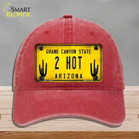 Arizona 2 Hot Novelty License Plate Hat Unconstructed Cotton / Red