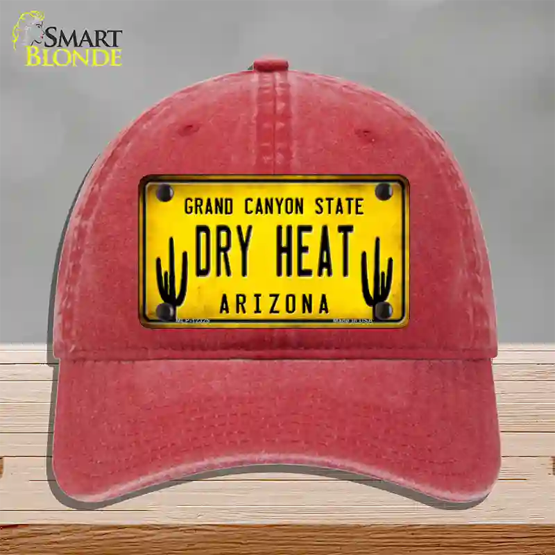 Arizona Dry Heat Novelty License Plate Hat Unconstructed Cotton / Red