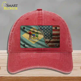 Delaware/American Flag Novelty License Plate Hat Unconstructed Cotton / Red