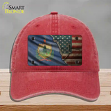 Vermont/American Flag Novelty License Plate Hat Unconstructed Cotton / Red