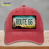 Route 66 Arizona Rusty Novelty License Plate Hat Unconstructed Cotton / Red