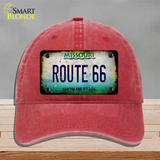 Route 66 Missouri Rusty Novelty License Plate Hat Unconstructed Cotton / Red