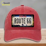 Route 66 Texas Rusty Novelty License Plate Hat Unconstructed Cotton / Red