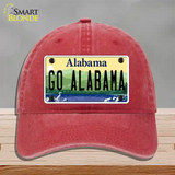 Go Alabama Novelty License Plate Hat Unconstructed Cotton / Red