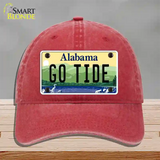 Go Tide Novelty License Plate Hat Unconstructed Cotton / Red