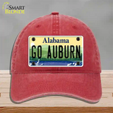 Go Auburn Novelty License Plate Hat Unconstructed Cotton / Red