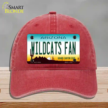 Wildcats Fan Novelty License Plate Hat Unconstructed Cotton / Red